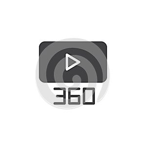 360 degree video content vector icon
