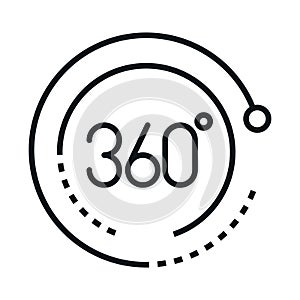 360 degree view virtual tour linear style icon design photo