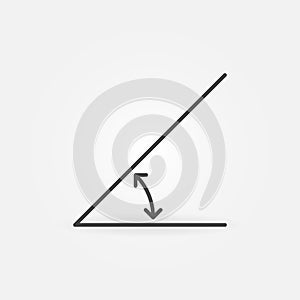 45 degrees angle linear vector concept icon or sign