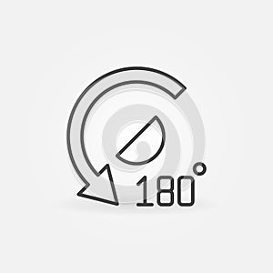 180 degrees angle outline icon - vector concept symbol