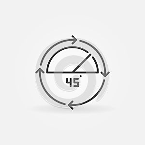 45 degrees angle outline icon - vector linear sign