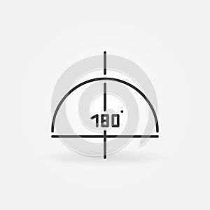 180 degrees graph linear vector concept icon or logo element