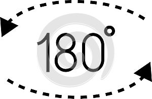 180 Degrees Icon. 180 Degrees vector icon set