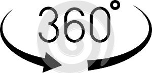 360 Degrees Icon. 360 Degrees vector icon set. Rotate symbol