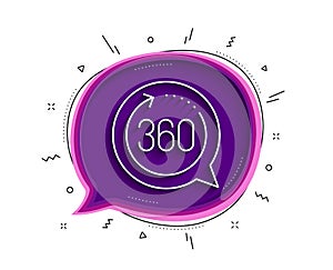 360 degrees line icon. VR simulation sign. Panoramic view. Vector