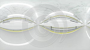 360 degrees panorama. auto tunnel, fast driving. 3d rendering.