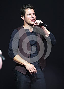 98 Degrees perform in concert