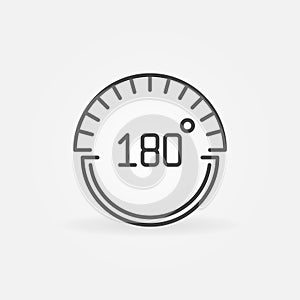 180 degrees vector concept icon in linear style