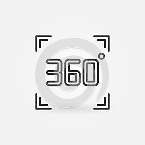 360 degrees vector concept icon in thin line style