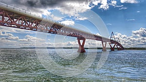 Deh Cho Bridge Across The MacKenzie River