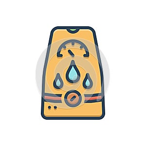 Color illustration icon for Dehumidification, dehumidifiers and air photo
