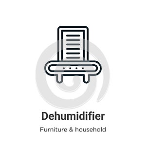 Dehumidifier outline vector icon. Thin line black dehumidifier icon, flat vector simple element illustration from editable