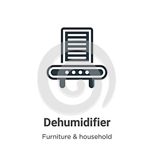 Dehumidifier vector icon on white background. Flat vector dehumidifier icon symbol sign from modern furniture and household