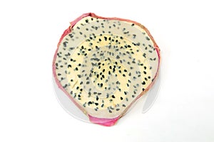 Dehydrating Dragonfruit on white background