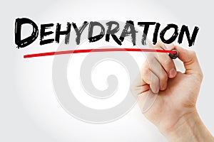 Dehydration text with marker