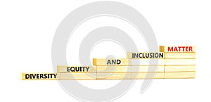 DEI Diversity equity inclusion matter symbol. Concept words DEI diversity equity and inclusion matter on wooden block. Beautiful