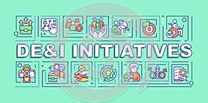 DEI initiatives word concepts green banner