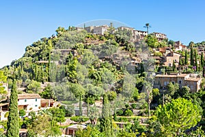 Deia village cityscape on Mallorca island, Spain