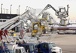 Deicing Equipment at Airport