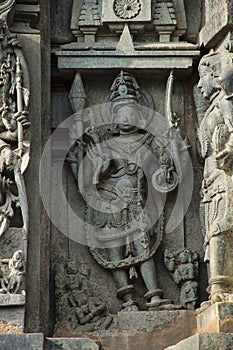 Deity figure. Chennakeshava Temple, Kesava or Vijayanarayana Temple. Belur