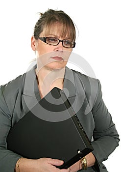 Dejected Businesswoman With Laptop