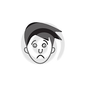 dejection on the face icon. Element of human emotions elements illustration. Premium quality graphic design icon. Signs and symbol