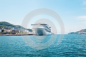 Dejima Wharf, ocean view of Nagasaki port in Nagasaki, Kyushu, Japan