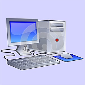 dekstop computer set vector illustration