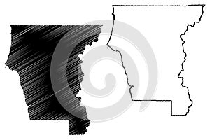 Del Norte County, California map vector photo
