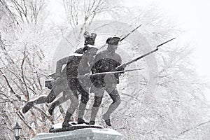 Delaware Bronze Patriots in Snow photo