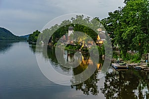 Delaware river at summer from Historic New Hope, PA