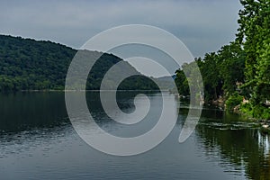 Delaware river at summer from Historic New Hope, PA