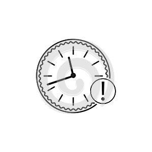 Delay icon design isolated. Clock icon. Vector illustration. Eps 10.