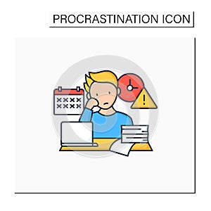 Delaying deadlines color icon