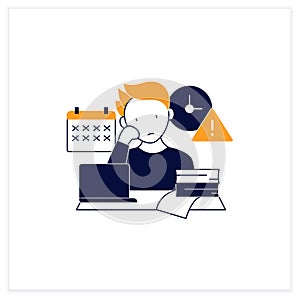 Delaying deadlines flat icon