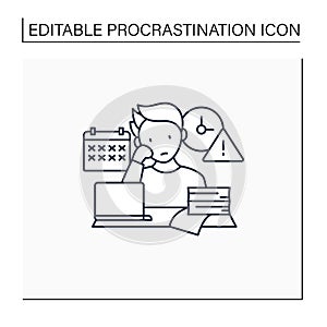 Delaying deadlines line icon