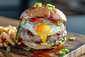 Delectable Asian egg burger. Generate Ai