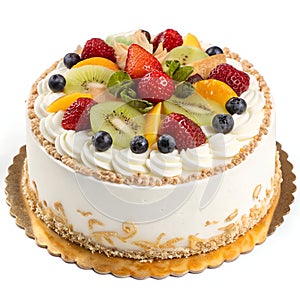 Delectable Cake Isolated on White Background