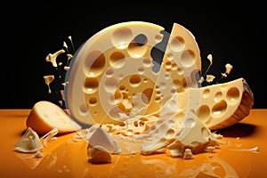 Delectable Cheese piece food. Generate AI photo