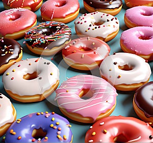 Delectable Delights: 3D Render of Tempting Donuts