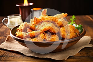 Delectable Fried shrimp breaded. Generate Ai