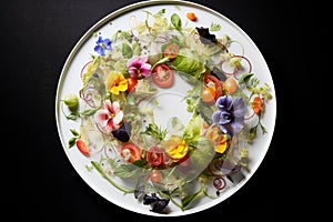 Delectable Parisian salad plate food. Generate Ai photo