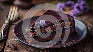 delectable piece of Sachertorte cake delight, AI Generated