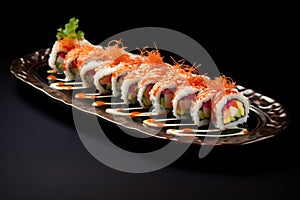 Delectable Platter sushi rolls. Generate Ai