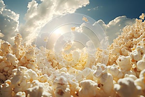 Delectable Popcorn snack sky sunny. Generate Ai