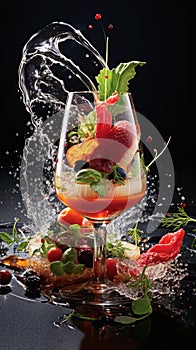 A Delectable Portrayal of Gourmet Artistry Paired with the Finest Beverage for Food Enthusiasts