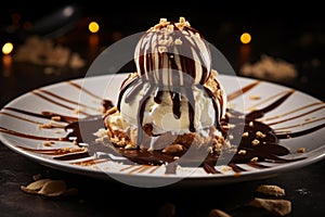 Delectable Puffs chocolate dessert. Generate Ai