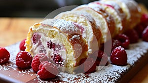 Delectable roll cake made with sponge