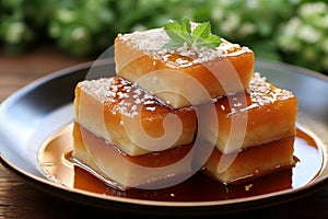 Delectably sticky chinese new year rice cakes, highlighting the cultural significance of nian gao.