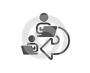 Delegate work icon. Teamwork share sign. Vector